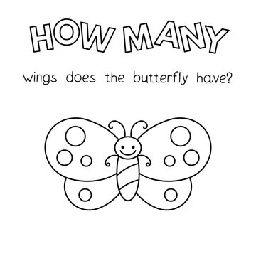 Cartoon Butterfly Counting Game Coloring Book
