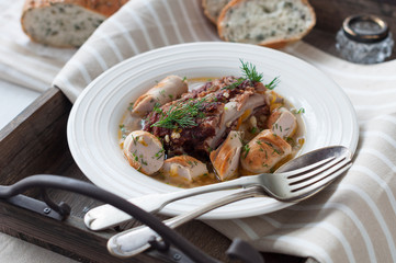 Cozy Winter Sauerkraut Soup with Smoked Pork Ribs and Sausage