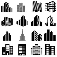 Building icon vector set. apartment illustration sign collection. skyscraper symbol. architecture logo.