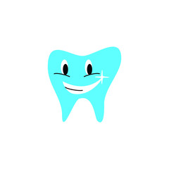 Illustration modern colorful smiling tooth for dental icon logo vector design