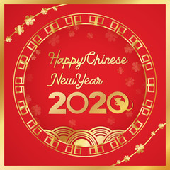 The Chinese new year 2020 vector image for holiday content.