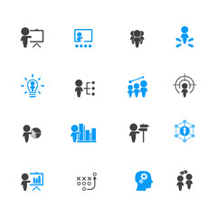 Business training icon set	