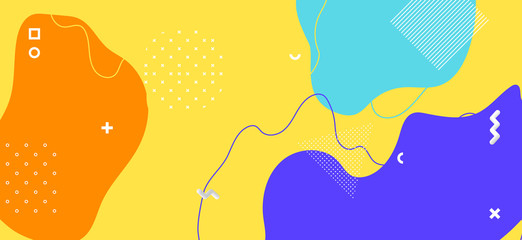 Colorful Memphis Page. Summer Geometric 