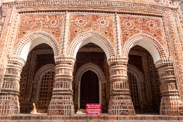 Obraz premium Detail of Kantanagar Temple (commonly known as Kantaji Temple or Kantajew Temple) near Dinajpur, Bangladesh