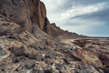 Fototapeta na wymiar Amazing mountain range in Gobustan reserve
