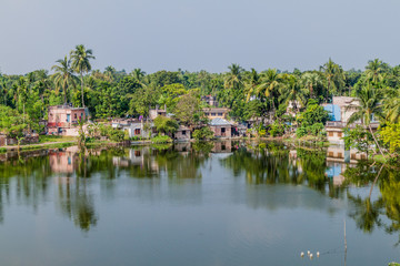 Fototapeta na wymiar Pond in Puthia village, Bangladesh