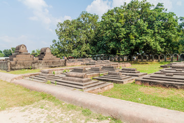 Tombs at the grounds of Choto Shona Mosque (Small Golden Mosque) in Bangladesh