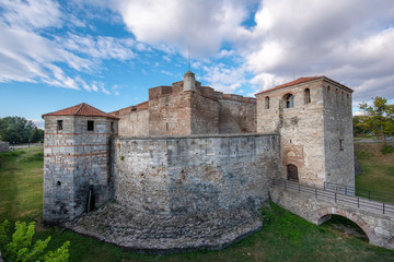 Fototapeta na wymiar Baba Vida is a medieval fortress and towers in Vidin in northwestern Bulgaria and the town's primary landmark. Baba Vida is the only one entirely preserved medieval castle in the country