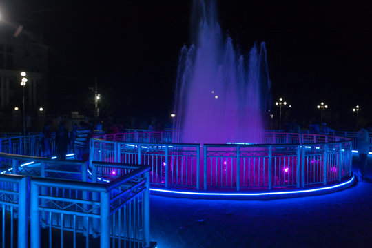 KHULNA, BANGLADESH - NOVEMBER 12, 2016: Fountain in Shahid Hadis park in Khulna, Bangladesh