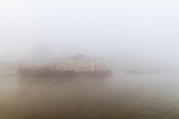 Early morning on Rupsa river in Khulna, Bangladesh