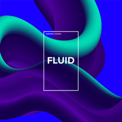 Trendy abstract design template with 3d flow shapes. Dynamic gradient composition. Applicable for covers, posters, placards, brochures, flyers, presentations, banners.