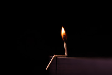 burning matchstick