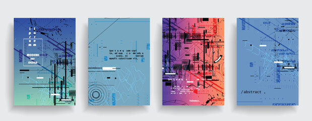 Creative cover design. Set of horizontal a4 covers