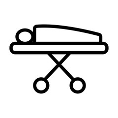 patient on the couch icon vector. Thin line sign. Isolated contour symbol illustration