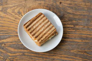 a slice of toast on the table