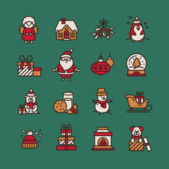 Set of Christmas icons for design and decoration