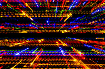 Neon lights, laser lines and beams background, modern nightlife and party concept, disco and...