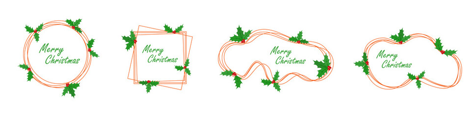 Set of vector scribble Christmas banners.