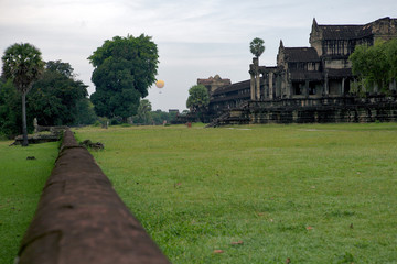 Fototapeta na wymiar Part of the Angkor Wat temple building. Archaeological Park, Siem Reap, Cambodia.