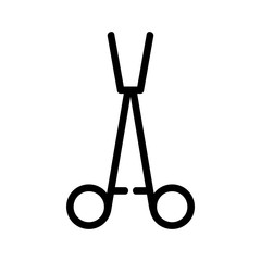 surgical clamp icon vector. Thin line sign. Isolated contour symbol illustration