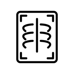 X-ray chest icon vector. Thin line sign. Isolated contour symbol illustration