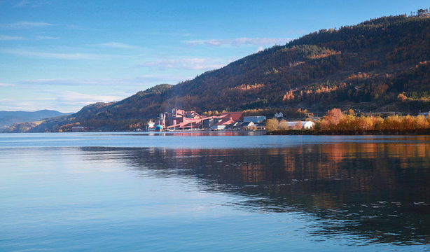 Coastal Norwegian landscape,  Orkanger facility
