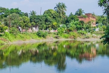 Fototapeta na wymiar Ruined building in Panam Nagar city, Bangladesh