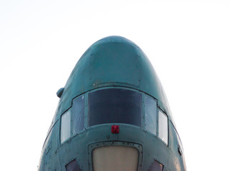 cockpit of an old airplane close up