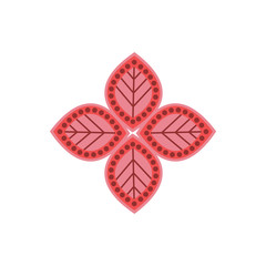 Flower and leaf retro nature pattern logo vector illustration 