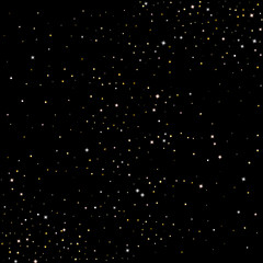 Gold Glitter Stars. Luxury Shiny Confetti.