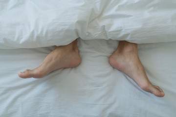 man Body Legs Bed Awaking