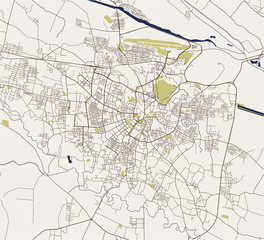 map of the city of Samarkand, Uzbekistan
