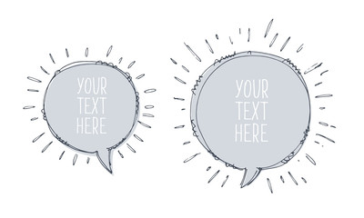 Vector speech bubbles on white background.