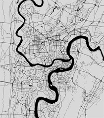 map of the city of Chongqing, China