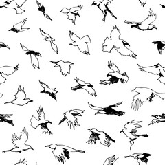 Figure the ravens handle. Vector seamless pattern.