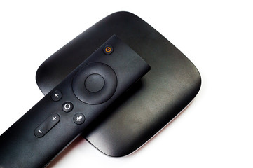 TV set-top box for viewing video content with a USB port, Wi-Fi and a remote control