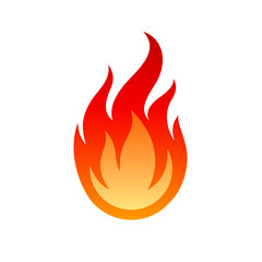 Flame Icon. Fire Spurts Logotype or Hot Burn Symbol. Warning About the Fire Danger Fire Attention Icon, Spicy Food Sign. Danger Warning Logo on White Backdrop