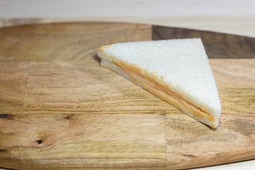 a slice of sandwich on table