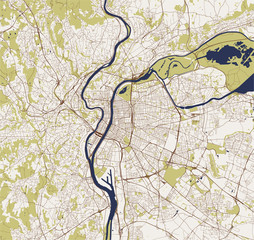 map of the city of Lyon, France