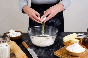 chef prepares dough for buns