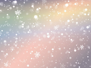 snow falling in the magical sky