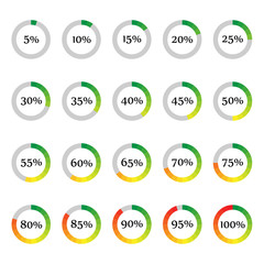 Set of circle diagrams for infographics vector illustration. EPS 10