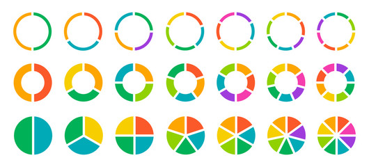 Set of circle diagrams for infographics vector illustration. EPS 10