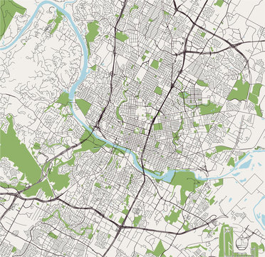 Map Of The City Of Austin, Texas, USA