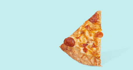 Slice of fresh italian classic original Pizza isolated