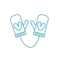 Obraz premium Icon of mittens with heart.