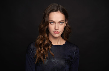 Fototapeta premium Beautiful woman face studio shot