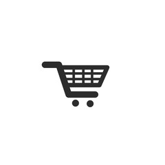 Shopping cart sign icon on white background