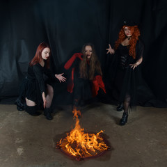 stories for halloween three beautiful young witches and a burning pentagram