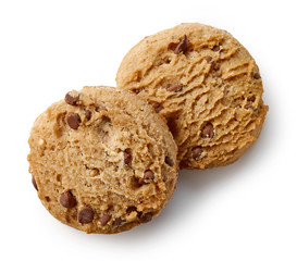 two cookies with chocolate chips